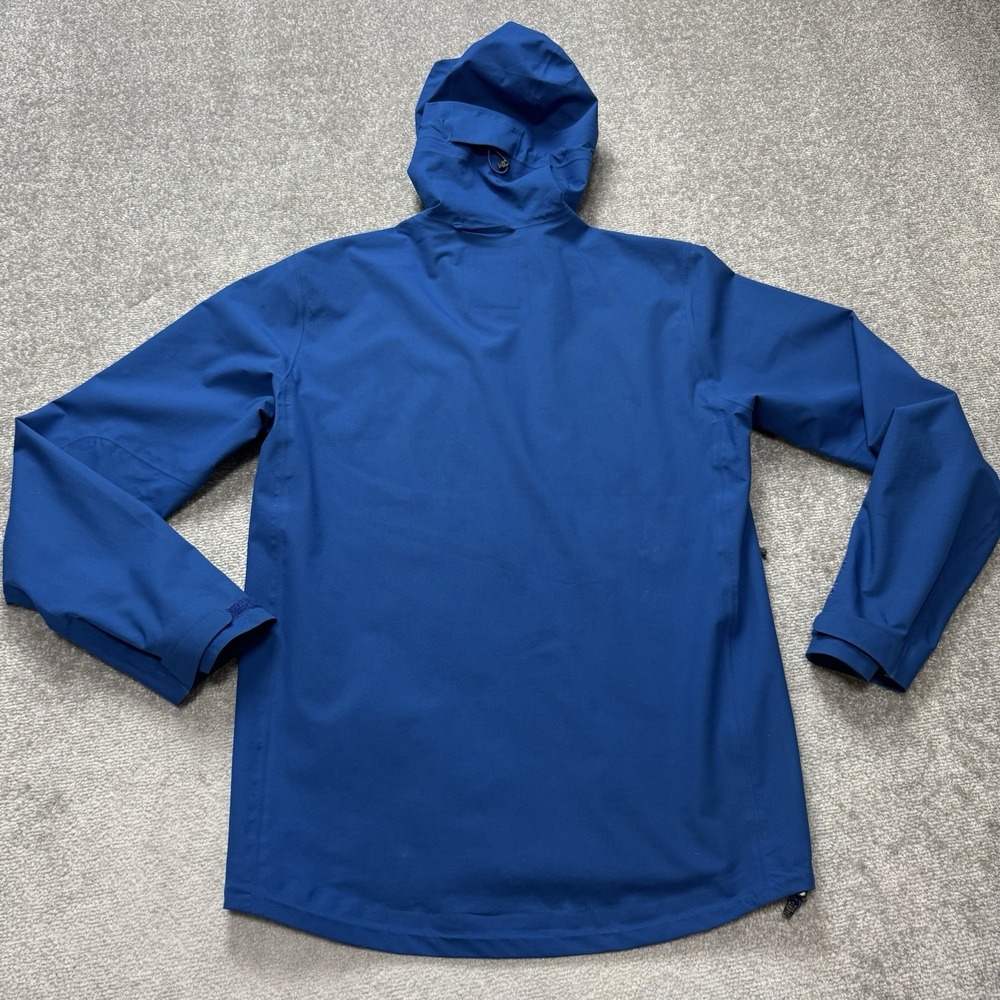 Fjallraven Abisko Eco Shell Blue Jacket Men's Small Hiking Rain Hood Pockets Zip - Picture 9 of 11